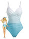 1940s Vintage Ruffle One Piece Swimsuit - vintage swimsuit, pin-up style