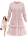 1940s Solid Cable Knit Pleated Hem Sweater Dress, vintage dress, retro fashion - perfect for women who love vintage and retro fashion