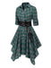 1950s 3/4 Sleeve Plaid Belt Dress — vintage elegance for the modern woman