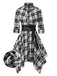 1950s 3/4 Sleeve Plaid Belt Dress — vintage elegance for the modern woman