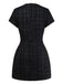 1950s Binding Pearl-Trimmed Collar Tweed Dress - vintage dress, retro fashion, rockabilly
