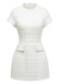 1950s Binding Pearl-Trimmed Collar Tweed Dress - vintage dress, retro fashion, rockabilly