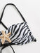 Black & White 1950s Zebra Stripes Starfish Bikini Set - vintage fashion, retro style, classic black