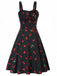 This 1950s Botanical Print Strap High Waist Dress wraps her in 1950s elegance, one twirl at a time