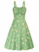 1950s Botanical Print Strap High Waist Dress — the kind of 1950s dress that makes strangers smile