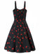 1950s Botanical Print Strap High Waist Dress — the kind of 1950s dress that makes strangers smile