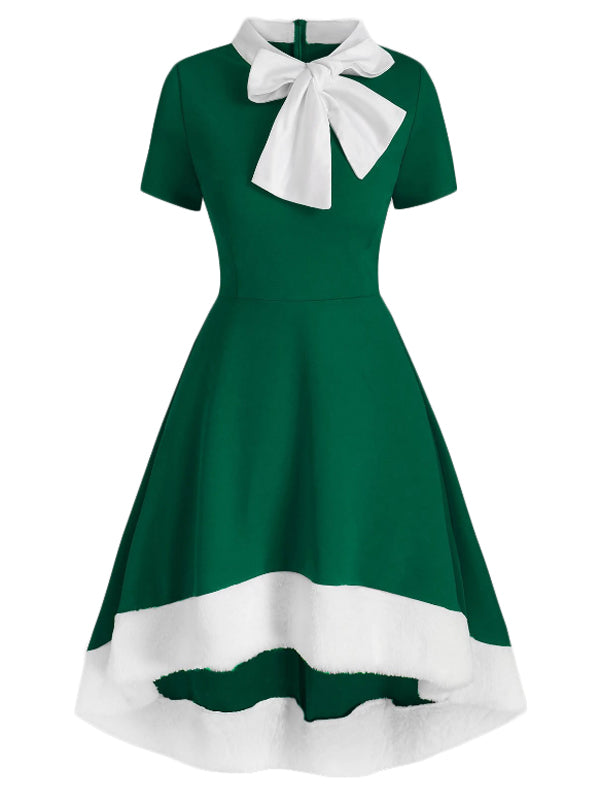 1950s Bowknot Collar Swing Dress: timeless style reimagined