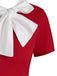1950s Bowknot Collar Swing Dress, classic 1950s style elegant retro fashion - Image 7