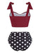 1950s Bowknot Spaghetti Strap Button Bikini — because 1950s glamour never goes out of style