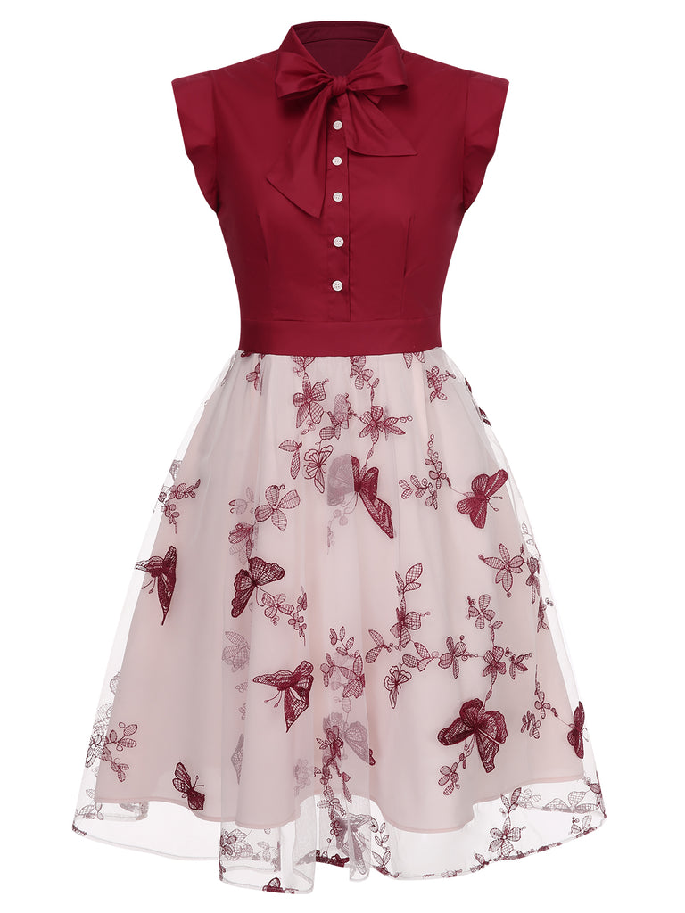 Black 1950s Butterfly Patchwork Vintage Dress: timeless style reimagined