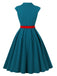 1950s Button Cap Sleeve Lapel Belted Dress - vintage dress, retro fashion, rockabilly