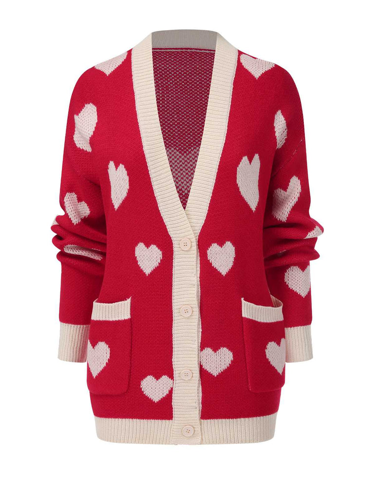 1950s Button Heart Dot Knitted Cardigan: timeless 1950s elegance she makes her own