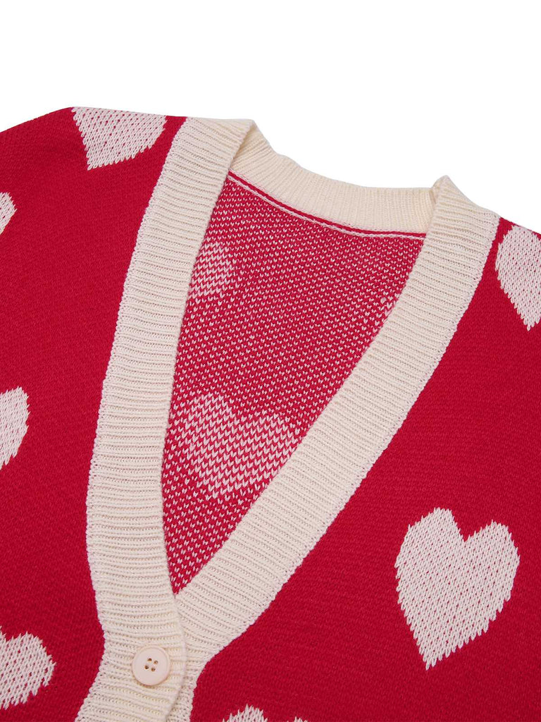 1950s Button Heart Dot Knitted Cardigan — 1950s style that transcends decades