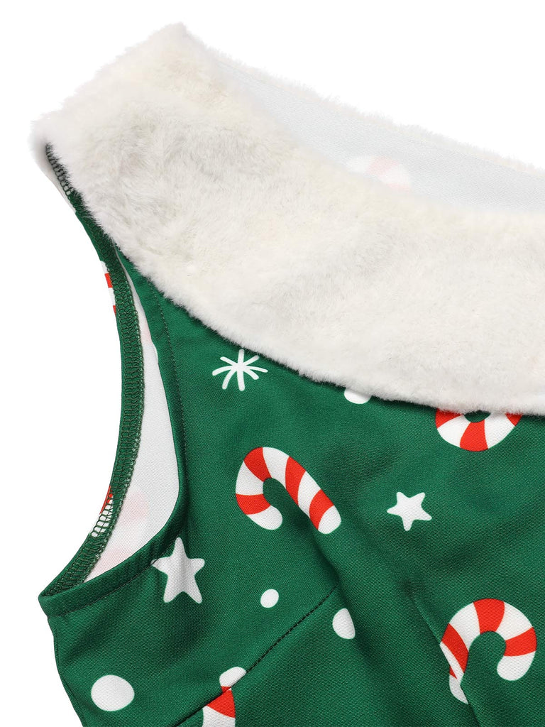 Green 1950s Candy Cane One-Shoulder Dress, vintage dress, retro fashion, rockabilly, pin-up fashion - perfect for women who love vintage and retro fashion