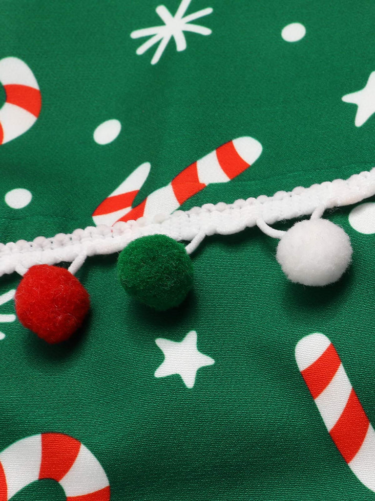 Green 1950s Candy Cane One-Shoulder Dress, vintage dress, retro fashion, rockabilly, pin-up fashion - perfect for women who love vintage and retro fashion