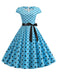 1950s Cap Sleeve Polka Dot Belted Dress — the kind of 1950s dress that makes strangers smile