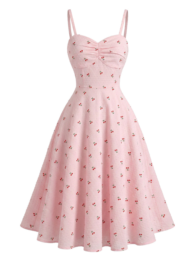 1950s Spaghetti Strap Swing Dress 4
