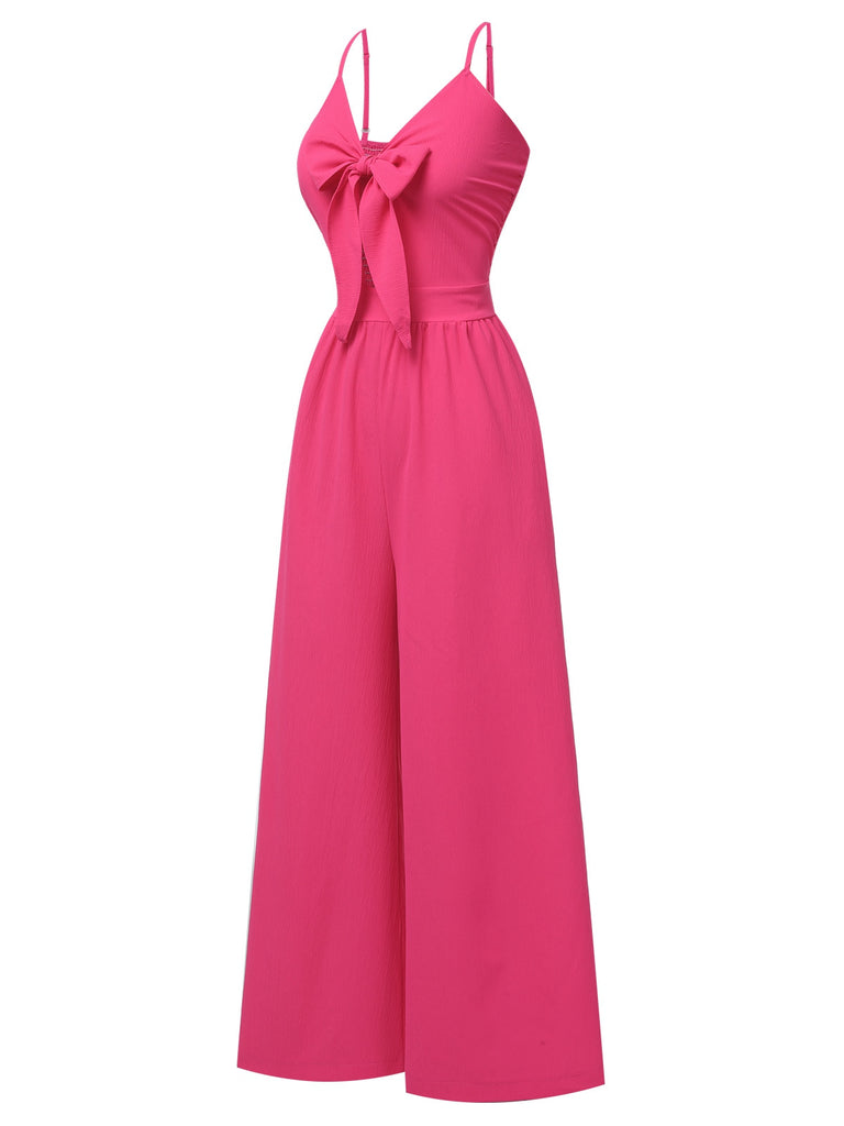 1950s Chest Bow Spaghetti Strap Jumpsuit, vintage romper, retro jumpsuit - perfect for women who love vintage and retro fashion