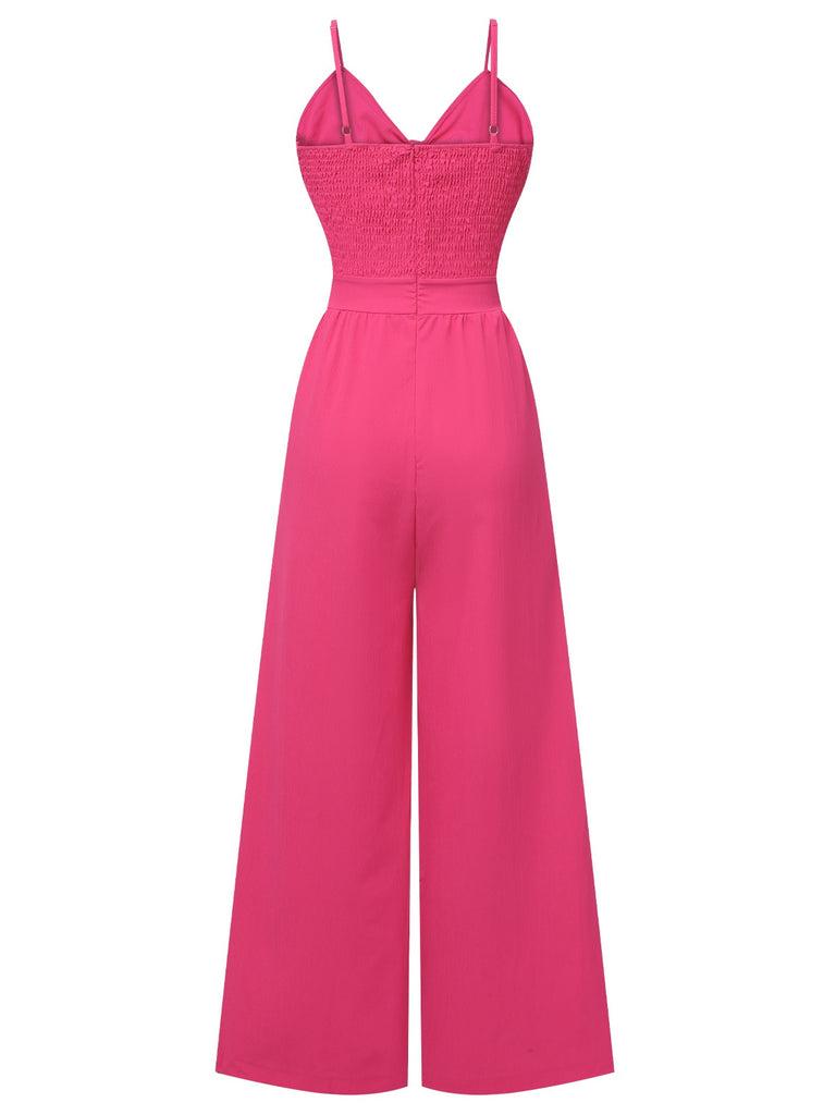 1950s Chest Bow Spaghetti Strap Jumpsuit, vintage romper, retro jumpsuit - perfect for women who love vintage and retro fashion