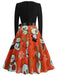 1950s Christmas Crew Neck Patchwork Swing Dress: where 1950s romance meets her modern spirit