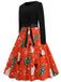 This 1950s Christmas Crew Neck Patchwork Swing Dress wraps her in 1950s elegance, one twirl at a time