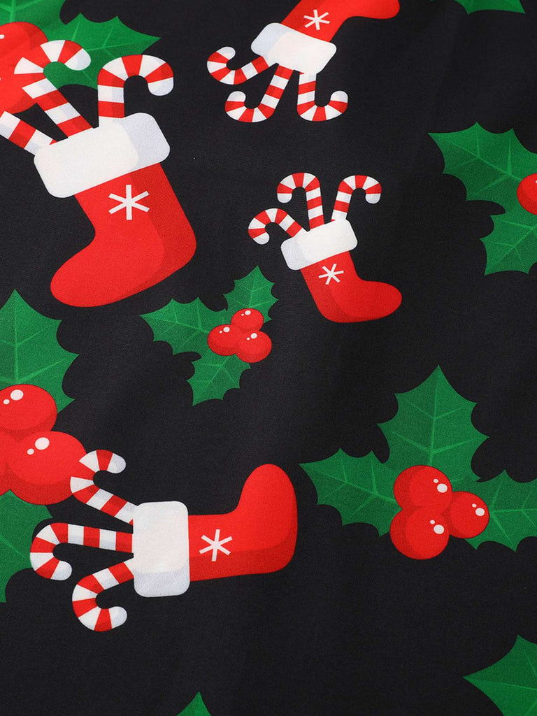 1950s Christmas Halter Belted Swing Dress — the kind of 1950s dress that makes strangers smile