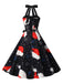 1950s Christmas Halter Belted Swing Dress: where 1950s romance meets her modern spirit