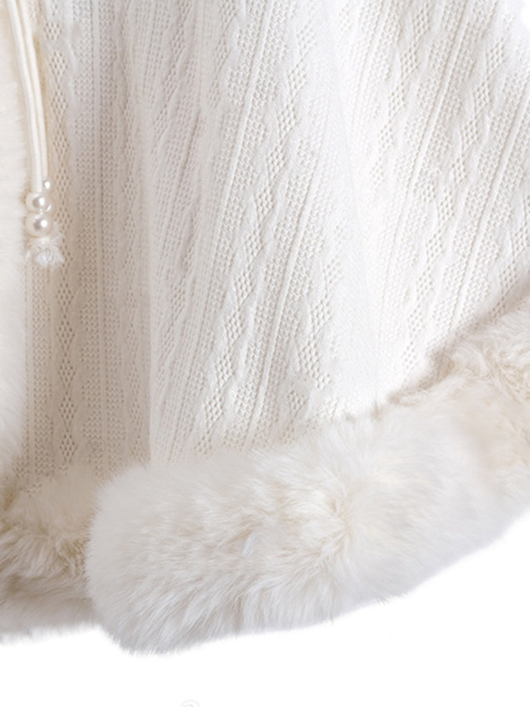 1950s Christmas Knitted Fur Trim Shawl: timeless 1950s elegance she makes her own