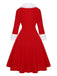 Red & White 1950s Christmas Lapel Dress, vintage dress, retro fashion, rockabilly, pin-up fashion - perfect for women who love vintage and retro fashion