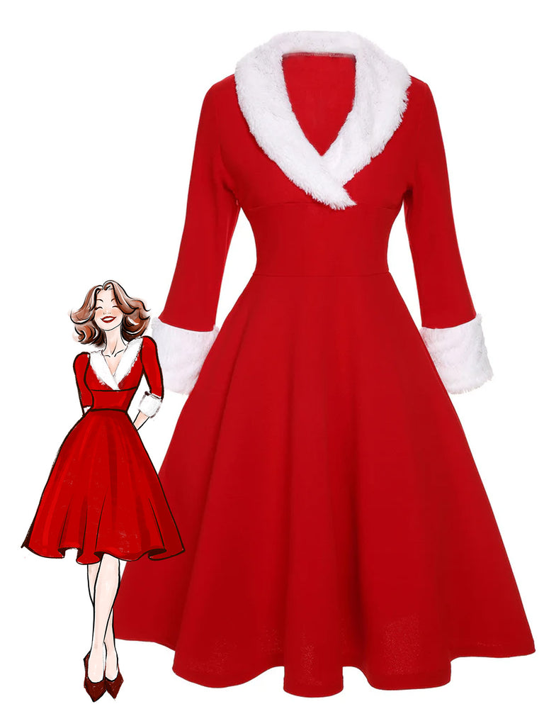& 1950s Christmas Lapel Dress: timeless style reimagined