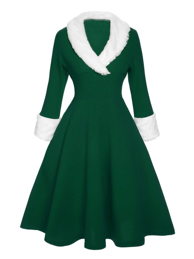 & 1950s Christmas Lapel Dress — vintage elegance for the modern woman