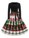 She slips into this 1950s Christmas Patchwork Swing Dress and suddenly it's a 1950s daydream