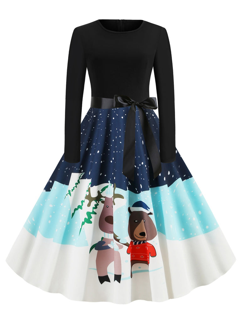 1950s Christmas Patchwork Swing Dress: where 1950s romance meets her modern spirit