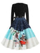 1950s Christmas Patchwork Swing Dress — the kind of 1950s dress that makes strangers smile