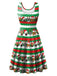 1950s Christmas Print Knitted Sleeveless Dress: timeless style reimagined