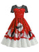 She slips into this 1950s Christmas Print Lace Swing Dress and suddenly it's a 1950s daydream