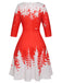 1950s Christmas Round Neck Snowflake Dress: timeless style reimagined
