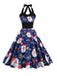 1950s Christmas Santa Claus Lace-Up Halter Dress: timeless style reimagined