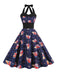 1950s Christmas Santa Claus Lace-Up Halter Dress: timeless style reimagined