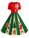 & 1950s Christmas Snowflake Swing Dress - vintage dress, retro fashion, rockabilly