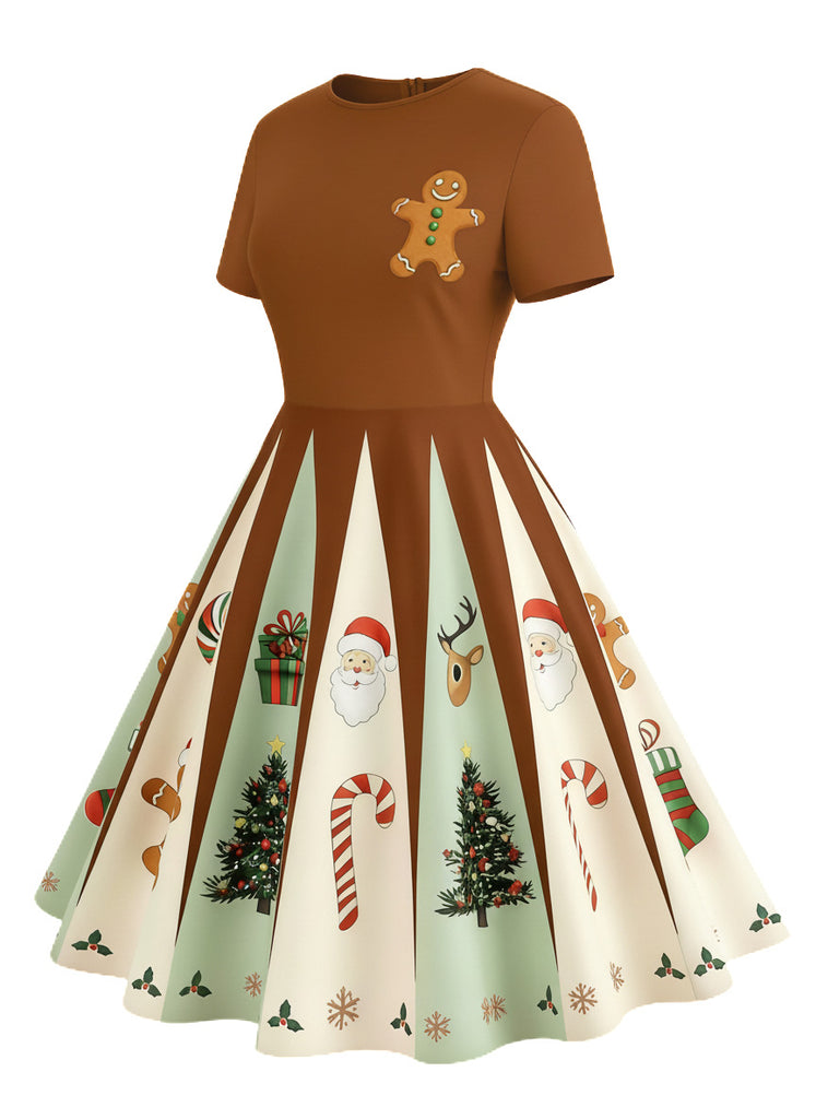 & 1950s Christmas Snowflake Swing Dress - vintage dress, retro fashion, rockabilly
