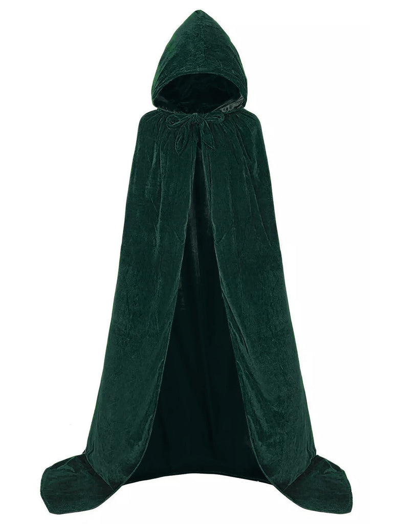 1950s Christmas Solid Long Hooded Cape - vintage fashion, retro style