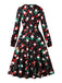 1950s Christmas Square Collar Long Sleeve Dress, vintage dress, retro fashion, rockabilly, pin-up fashion - perfect for women who love vintage and retro fashion