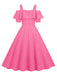 1950s Cold Shoulder Polka Dots Dress: where 1950s romance meets her modern spirit