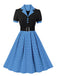 1950s Color Block Polka Dots Lapel Dress — vintage elegance for the modern woman