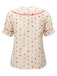 1950s Colorful Polka Dot Lace Collar Blouse, vintage top, retro blouse - perfect for women who love vintage and retro fashion