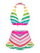 This 1950s Contrast Bow Ruffle Stripes Bikini carries 1950s vacation dreams in every stitch