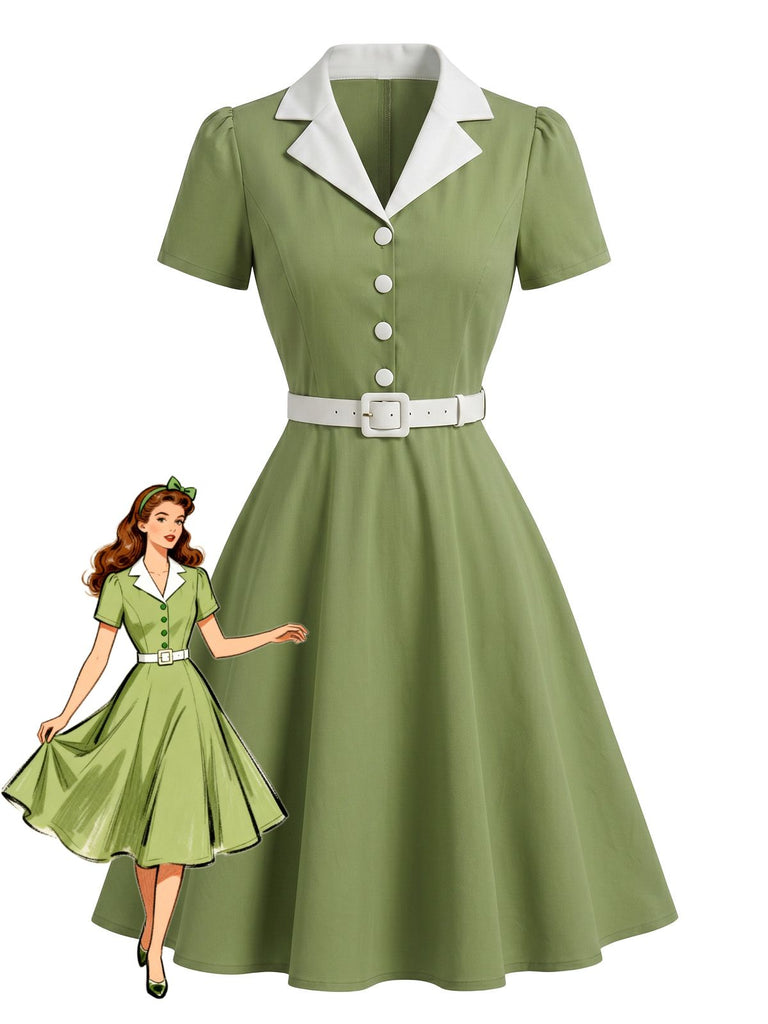 1950s Patchwork Vintage Classic Dress 4