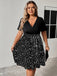 Plus Size 1950s V Neck Patchwork Vintage Dress 2