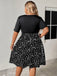 Plus Size 1950s V Neck Patchwork Vintage Dress 4